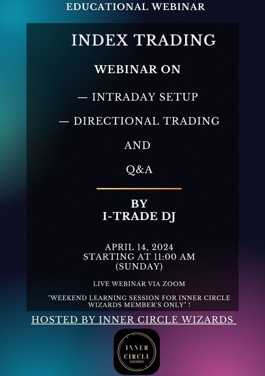 Weekend learning with Educational Webinar only for Inner Circle Wizards members apps.apple.com/in/app/inner-c… com.rpy.club/pdp/5fDOytBre innercirclewizards.com