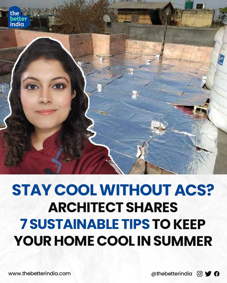 Summer's ☀️ here, and with it comes the scorching sun. But cranking up the AC isn't the only way to stay cool! 

@rsmritiiyer  

#sustainableliving #ecofriendlyhome #greenliving #sustainabledesign #summerhacks #naturalcooling #sustainablearchitecture