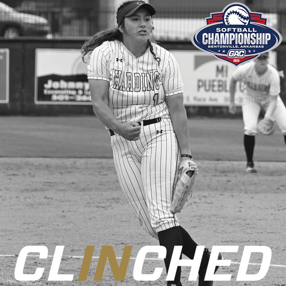 Congrats to <a href="/OBU_Softball/">OBU Softball</a> <a href="/SNUSoftball/">SNU Softball</a> &amp; <a href="/Harding_SB/">Harding Softball</a> on becoming the 1st 3 teams to secure spots in #theGAC 🥎 Championships in <a href="/bentonvillecvb/">Visit Bentonville</a>