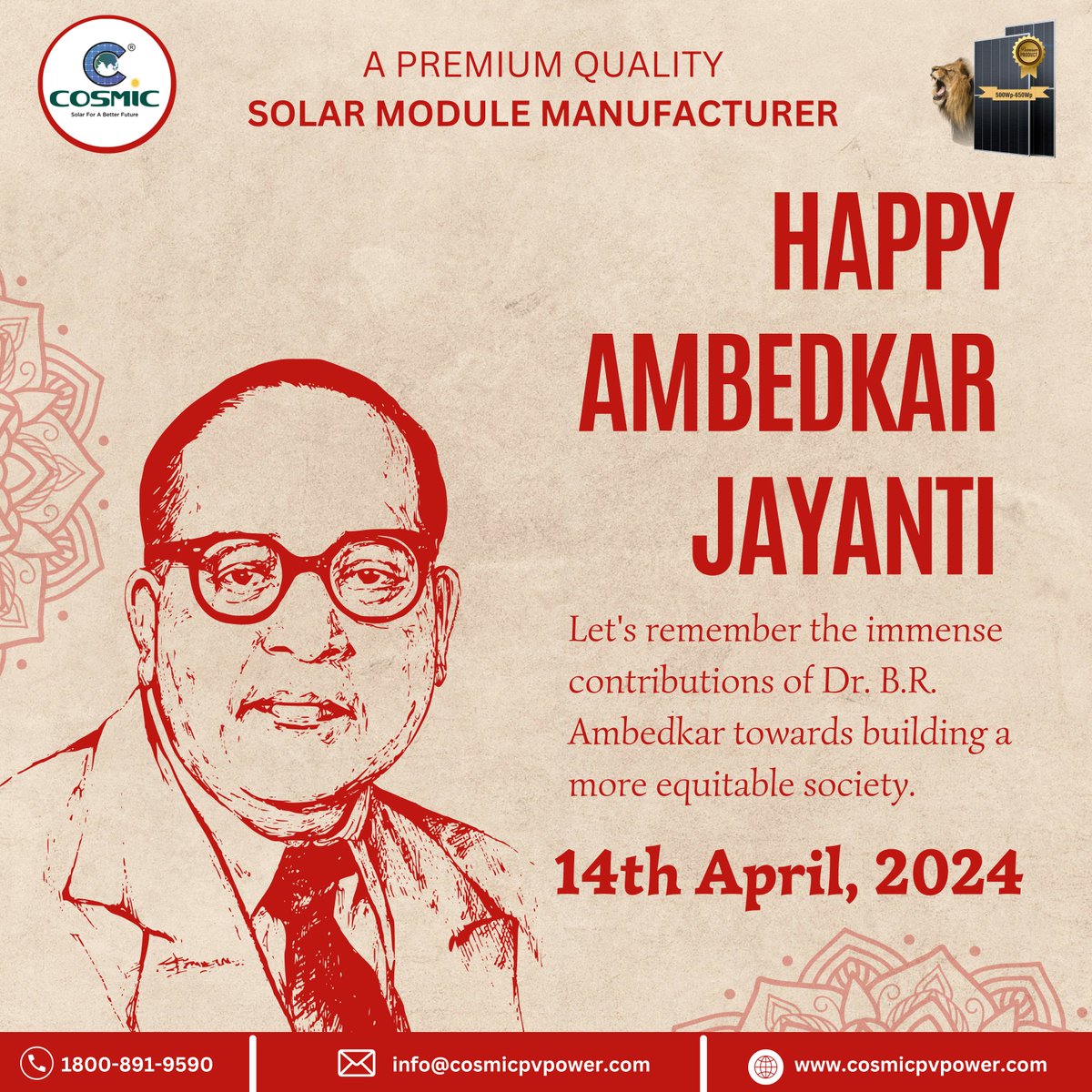 Let us come together to build a society where every individual is valued, respected, and treated with dignity. #CosmicPVPower wishes you all a very #HappyAmbedkarJayanti. #ConstitutionDay #Constitution #Day #संविधान_दिवस #DrAmbedkar #drbhimraoambedkar #jayanti #SocialJustice