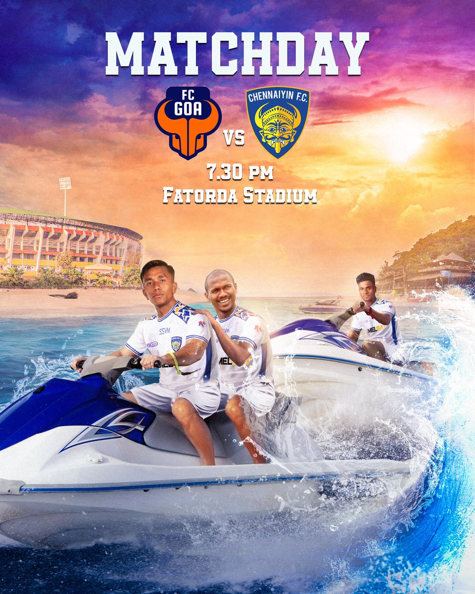 ChennaiyinFC's tweet photo. 🔥𝐌𝐀𝐓𝐂𝐇𝐃𝐀𝐘🔥

We face the Gaurs away from home with a chance to end the league stage on a high! ⚔️👊

#AllInForChennaiyin #ISL #ISL10 #FCGCFC https://t.co/N7UinfRJGL