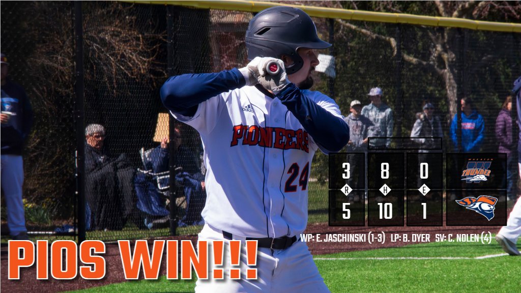 🧹FINAL🧹 Pios defeat Wheaton in game three to claim the sweep over the Thunder! #GoPios #d3baseball