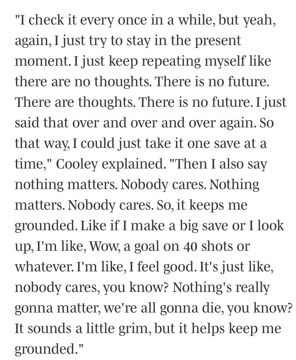 WayToGoPaul's tweet photo. Holy shit, this is a real quote from Devin Cooley, the distilled essence of goaliemind. https://t.co/MvnJsYPi9b