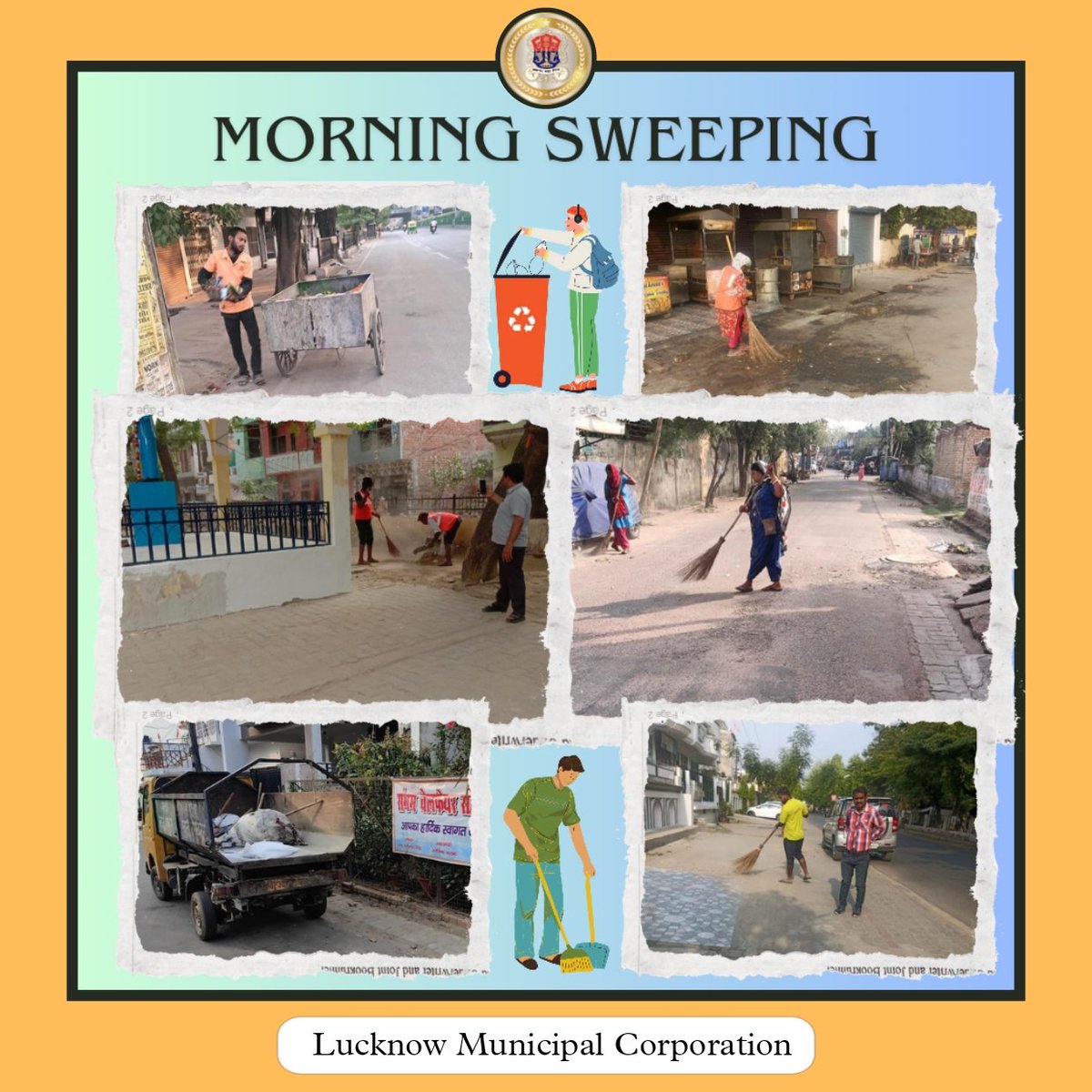 A morning cleanliness drive including road sweeping, garbage lifting, bush cutting, door-to-door garbage collection and other cleanliness activities, were carried out across the city by Lucknow Municipal Corporation . #स्वच्छता_परमोधर्म #नगर_निगम_लखनऊ #swachhlucknow @SBM_UP