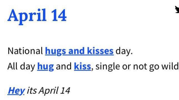 RPWORLDFESS's tweet photo. Aye It’s April 14th. Hugs and Kisses day. https://t.co/kHhn2VNzoJ