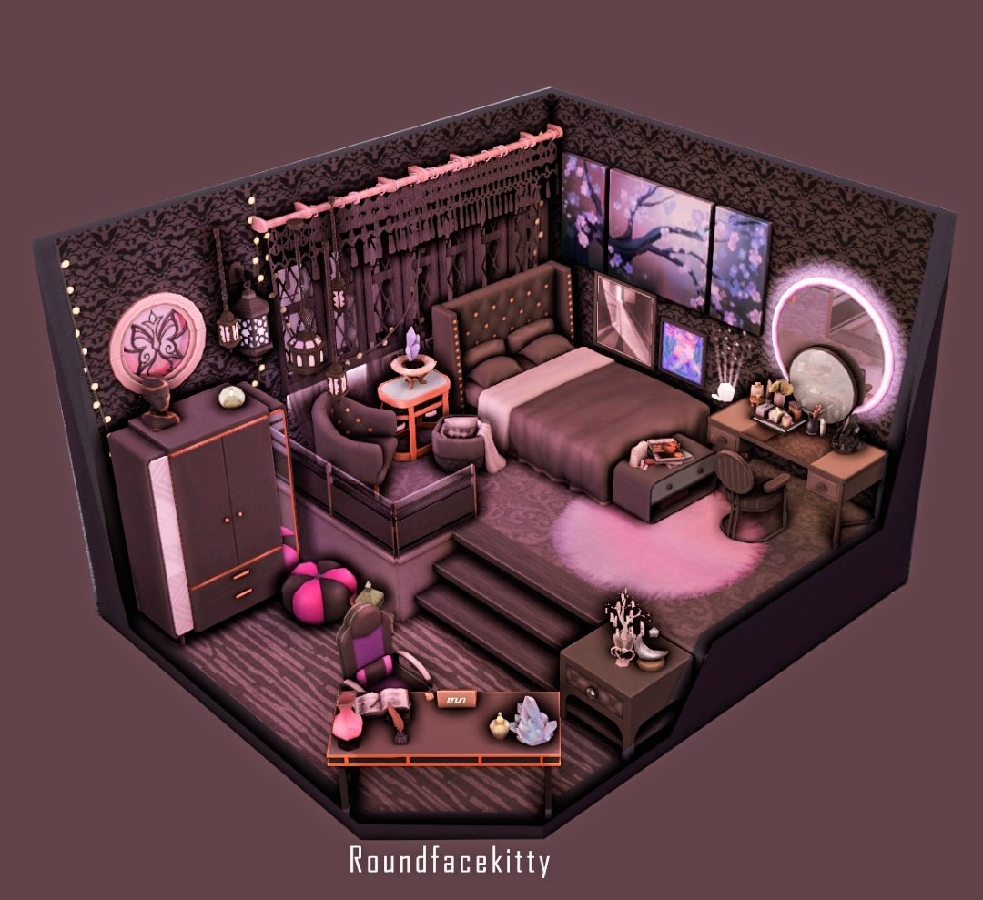 My Dream Bedroom🖤💜

#TheSims4 #ShowUsYourBuilds