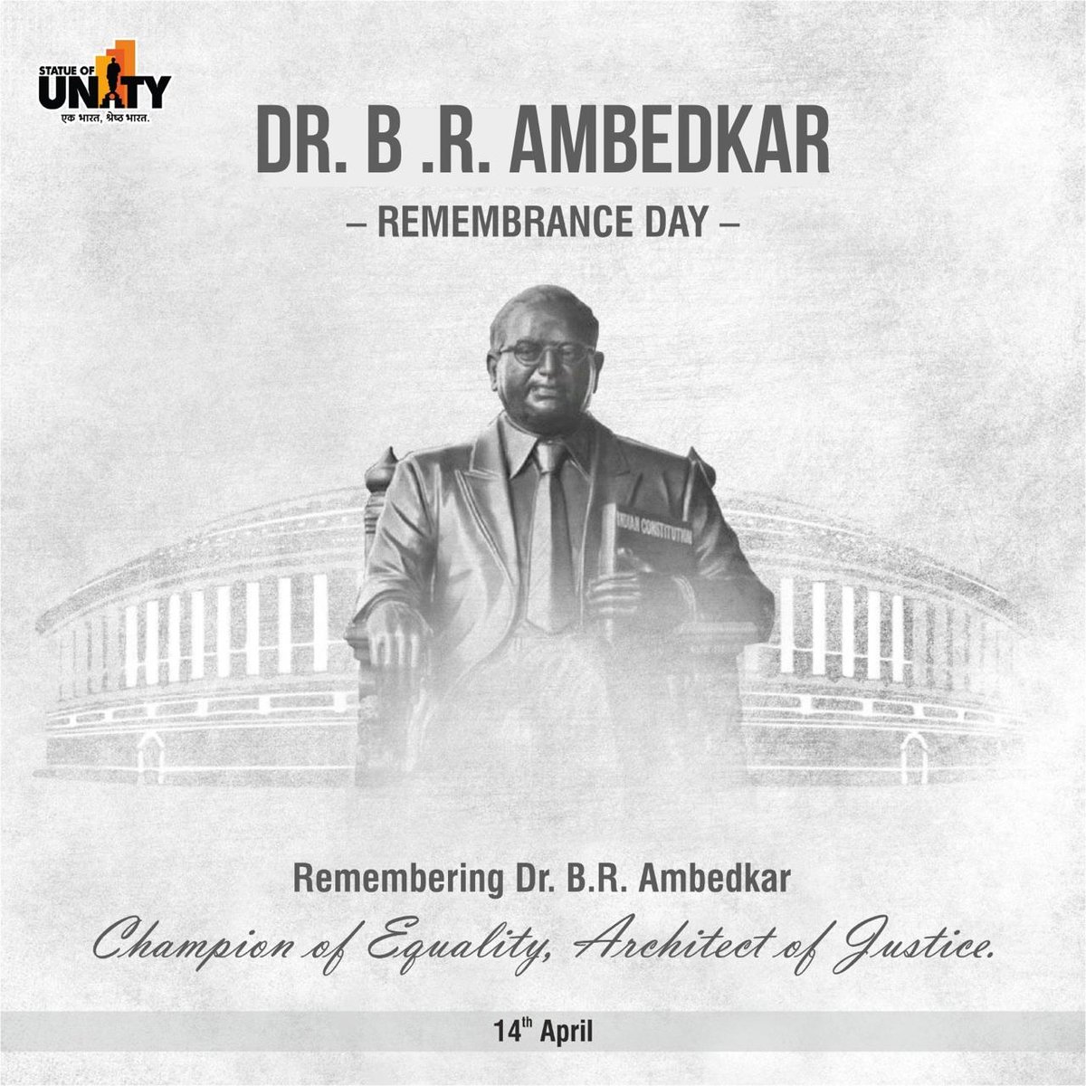 Today, #EktaNagar pays homage to the visionary architect of India's constitution, Dr. B.R. Ambedkar, on his remembrance day. Let us reflect on his teachings and strive to build a more inclusive society. #AmbedkarRemembranceDay #SocialJustice @MukeshPuri26 @udit_ias