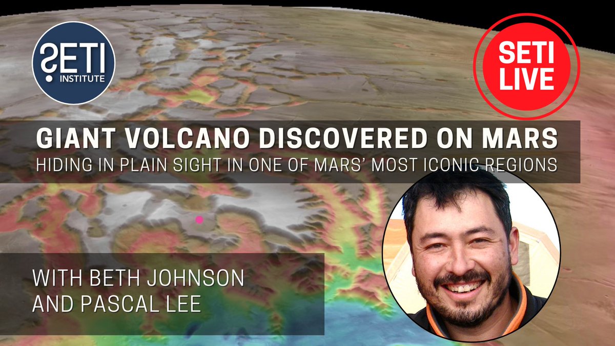 NEW GIANT VOLCANO ON MARS ICYMI, hear my SETI-Talk chat w/ @planetarypan about the giant volcano @sourabh_shubham & I recently found on #Mars. t.ly/JkPuu Curiously, this random url shortener contains 'Puu', which means 'mountain peak' in Hawaiian. @SETIInstitute