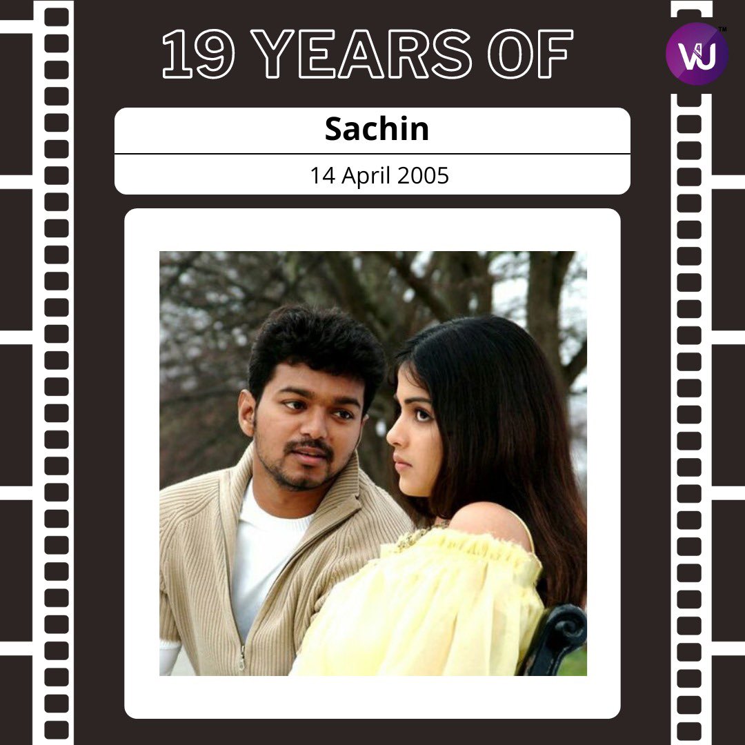 #19YearsOfSachein #Thalapathy @actorvijay @geneliad @bipsluvurself @iamsanthanam #Vadivelu #Raghuvaran*er Music by @ThisIsDSP Prod by @theVcreations An @Johnroshan Directional @RIAZtheboss @Jagadishbliss @BussyAnand