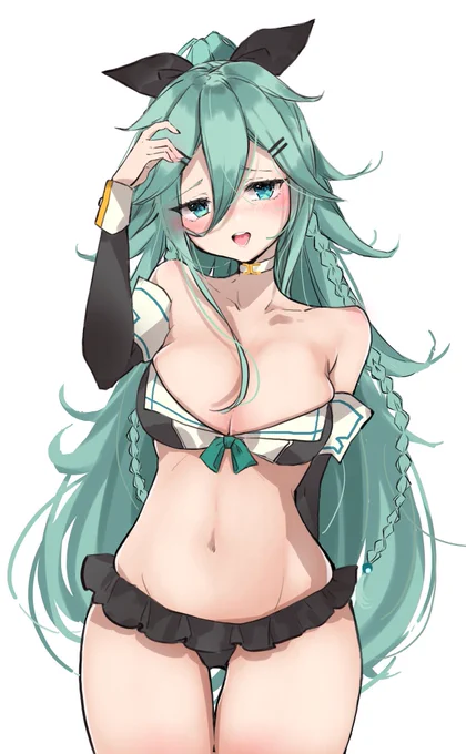 #気温が高いので気が早いが水着絵が見たい照れ山風やっぱかわいい 