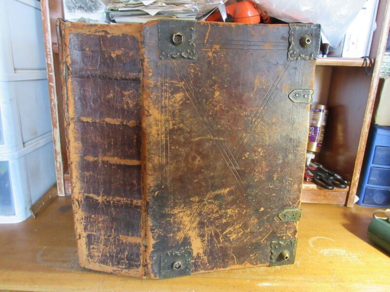 Antique Holy Bible Leather Book 1727 Old New Testament Apocrypha Folio Huge Rare ebay.com/itm/Antique-HO… #ad 📖