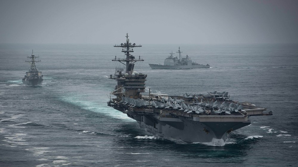 US IS FOCUSSING ITS NAVAL FLEET ON CHINA On April 11, a strike group led by the USS Roosevelt conducted a two-day joint exercise with the #Japan Maritime Self-Defense Force and the South Korean Navy in the disputed waters of the East #China Sea. #Israel will tackle Middle East.