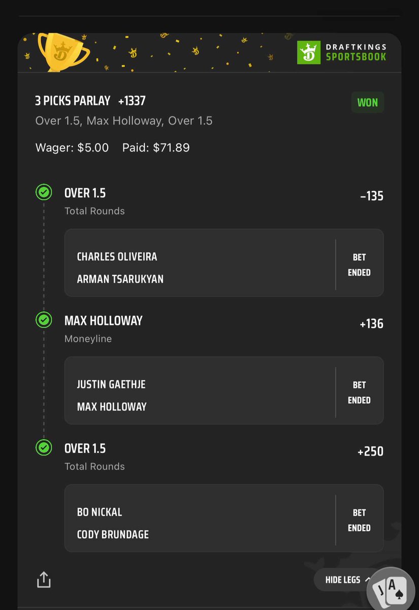 2/3 on parlays tonight. Up $160 🔥🔥