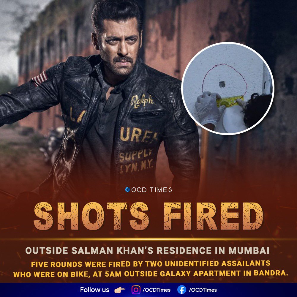 The police informed that the attackers were wearing helmets and they were checking CCTV footage from the area to track them down. . #OCDTimes #SalmanKhan #BollywoodActor #Bollywood #LawrenceBishnoi