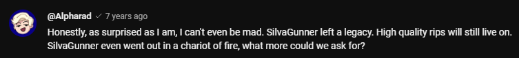 Cosmic199X's tweet photo. It was fun while it lasted. I'm gonna miss you SiIvaGunner. #HighQualityRIP https://t.co/R5goApAleG