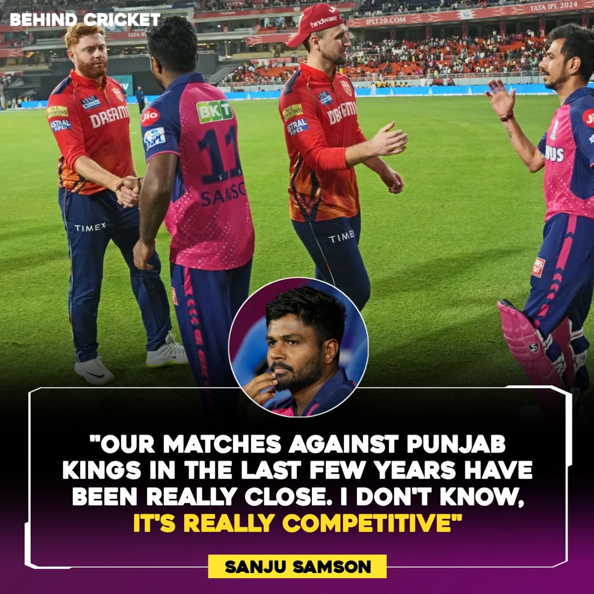 behindCric8's tweet photo. SANJU ON RR vs PBKS CLASH 🗣️ https://t.co/JOz3VLOTVX