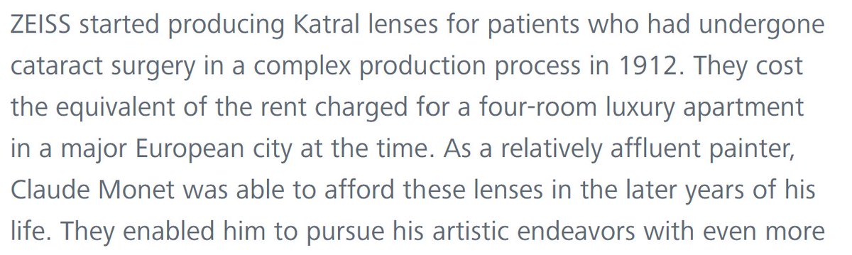 #ClaudeMonet Before his 'old wife' Clemenceau put him back on the straight-and-true with cataract surgery and some fancy German glasses 👹: