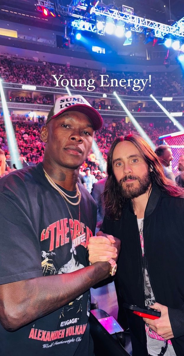 Jared Leto and Israel Adesanya at the #UFC300