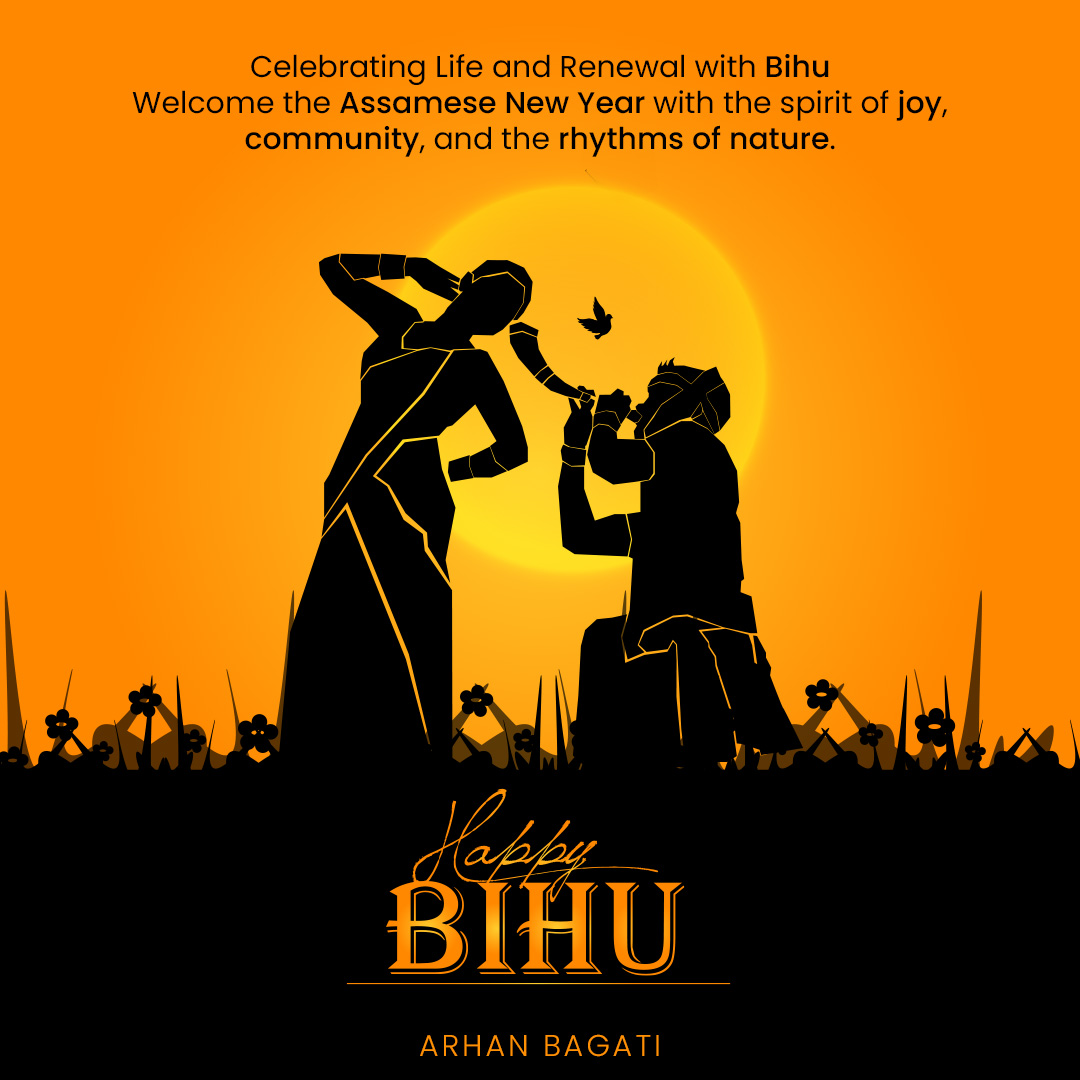 Happy Bihu! As the Assamese New Year beckons, let's dance to the primal beat of nature's renewal. Wishing everyone a harvest of happiness and a year rich with tradition and community spirit. 🌾🎶 #HappyBihu #AssameseNewYear