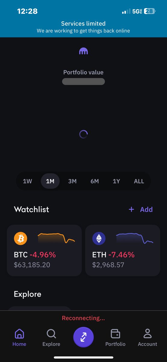 johnnnykost's tweet photo. @krakenfx hey kraken it’s been hours that I am unable to login on any platform with a variety of working internet connections.
says “no internet connection” when in fact…I do have an internet connection. Not really thrilled. This just started right after I bought some crypto https://t.co/mESWssDM9e