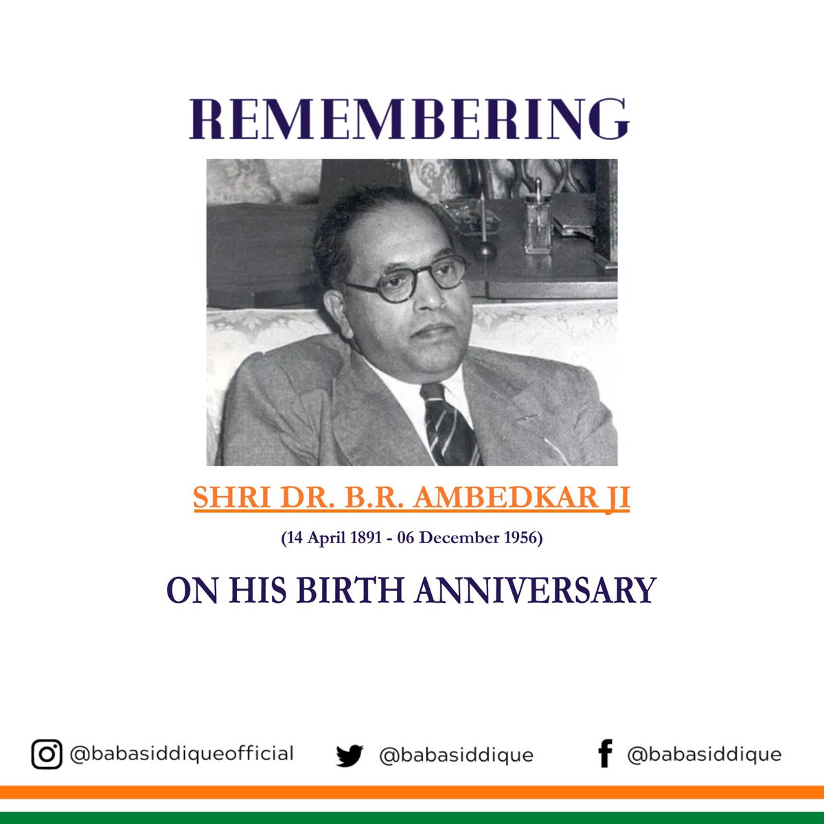 Remembering Dr. B.R Ambedkar Ji on his Birth Anniversary.

#drbrambedkar ji