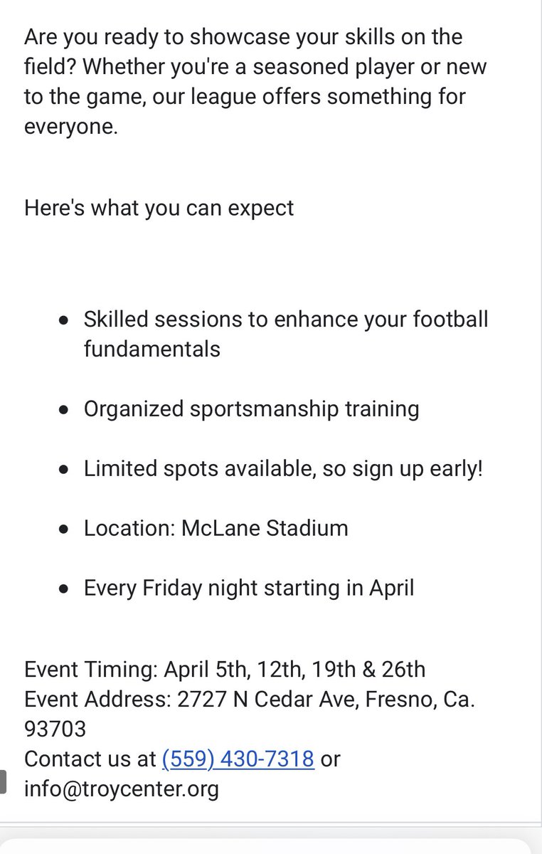 McLane Youth Flag Football This Friday 🏈🏈🏈at McLane Stadium For more information call 559-430-7318 @mclaneathletics @mclanehigh @coachpancotti @mclanehighander @McLaneGridiron forms.gle/erneTvkqp5hgsN…