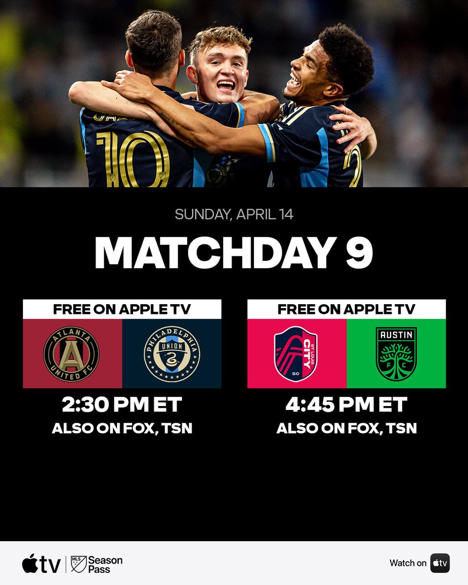 🆓🆓🆓 Free games on #MLSSeasonPass to close out the weekend: apple.co/MLS