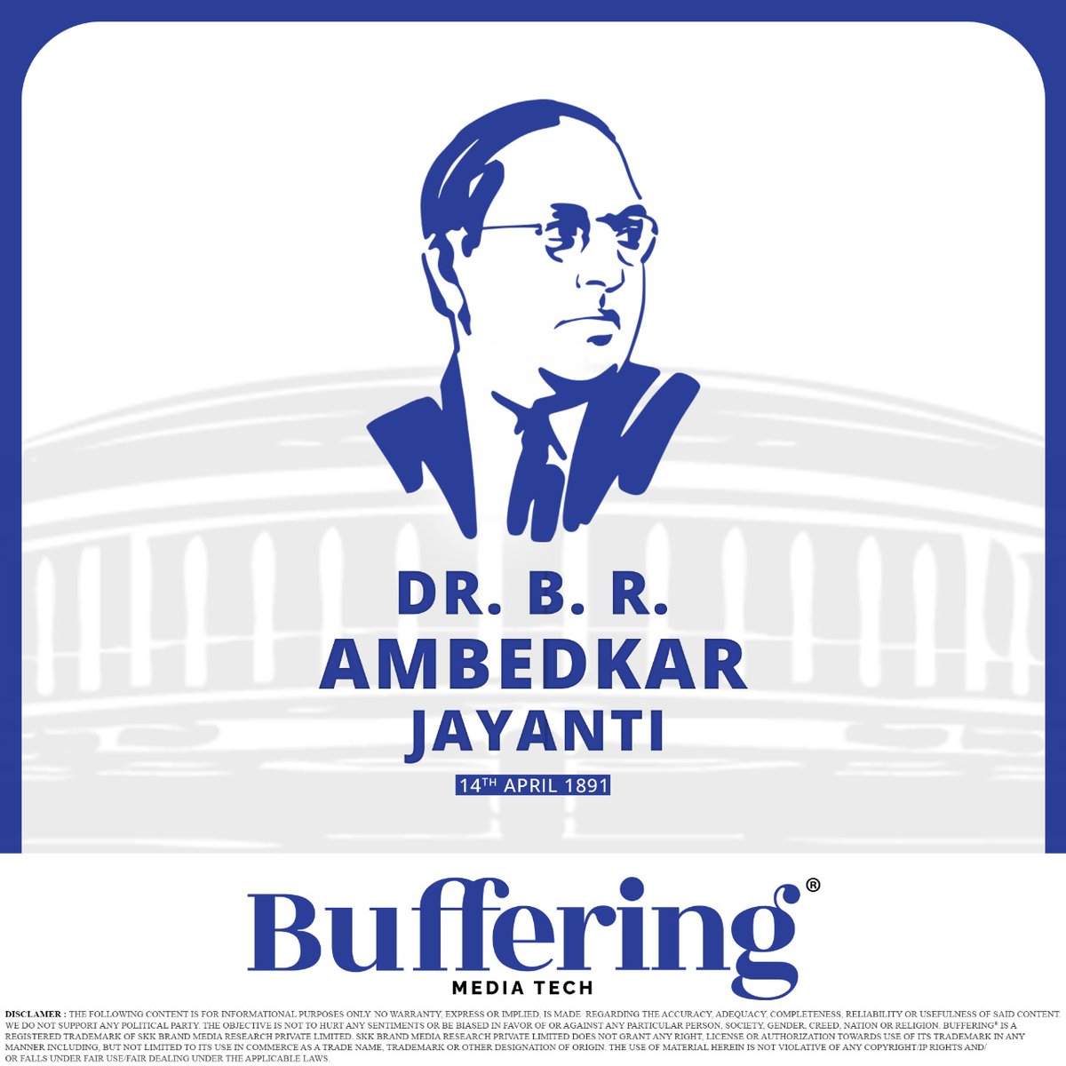 Bufferingmedia's tweet photo. The year 2024 will mark the 133rd birthday anniversary of Dr. Bhimrao Ramji Ambedkar, the architect of the Indian Constitution and a champion of social justice and equality. Let's honor his legacy by promoting inclusivity. #DrBRAmbedkar  #DrBabasahebAmbedkar #AmbedkarJayanti https://t.co/w4FN9COUFR