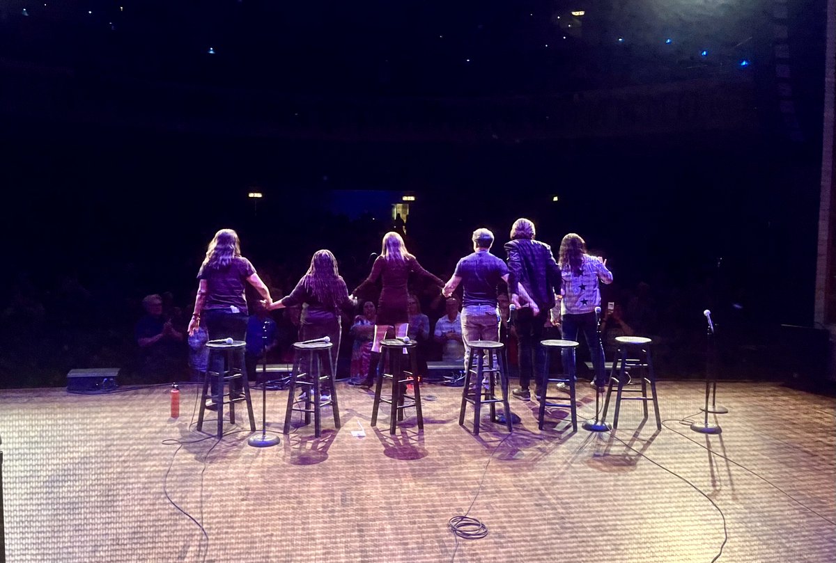 The kickoff show of the @sexyliberaltour is over! Minneapolis St. Paul was treated to an OUTSTANDING show!!! (L to R at the Pantages Theater) @frangeladuo @StephMillerShow @cliffschecter @JohnFugelsang @HalSparks