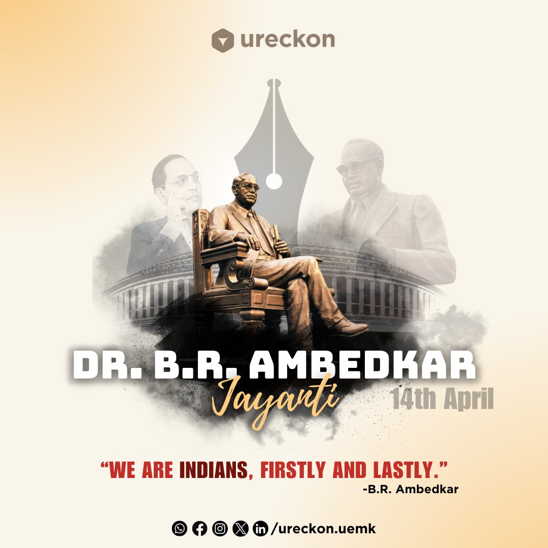 Dr.B.R Ambedkar, the father of the Indian constitution, was a tireless advocate for inclusivity and rights for the less privileged, a legacy celebrated by TEAM URECKON. #ureckon #uemkolkta