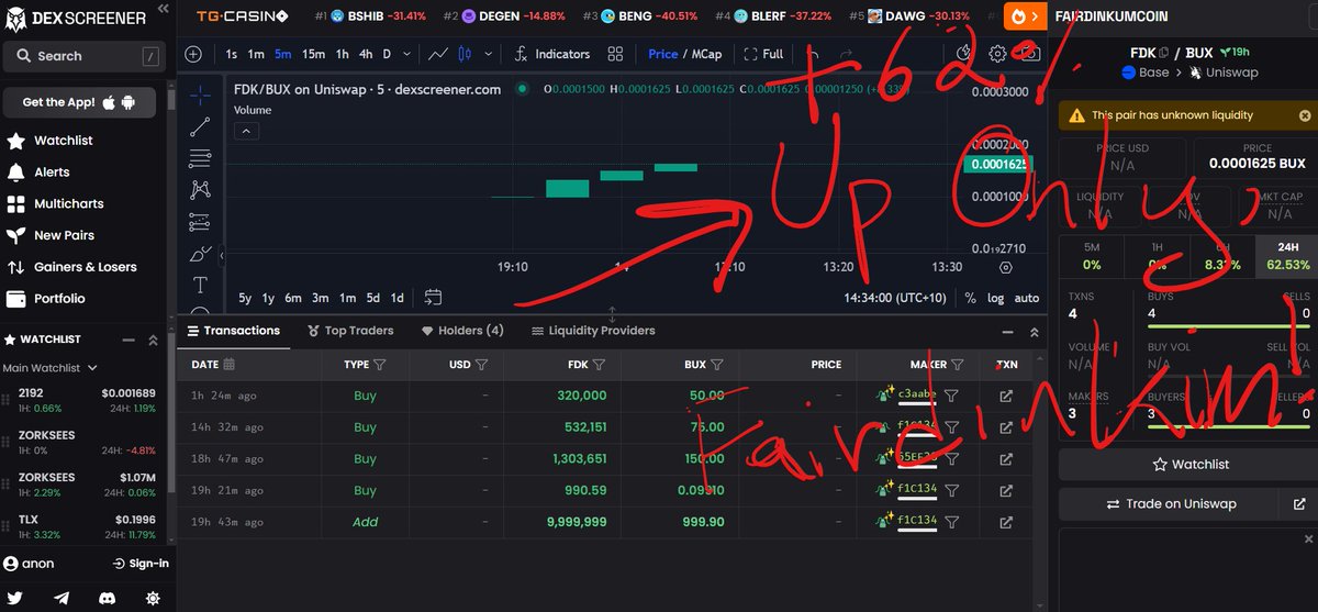 Live on dexscreener.    

1) Follow &amp; Retweet  

2) Go to infinex discord to claim your BUX tokens for free &amp; win big: discord.gg/8dVDnf9x   

3)Trade fairdinkum on dexscreener to win big: dexscreener.com/base/0x1accb16………   

#infinex #memeolympics #BUX