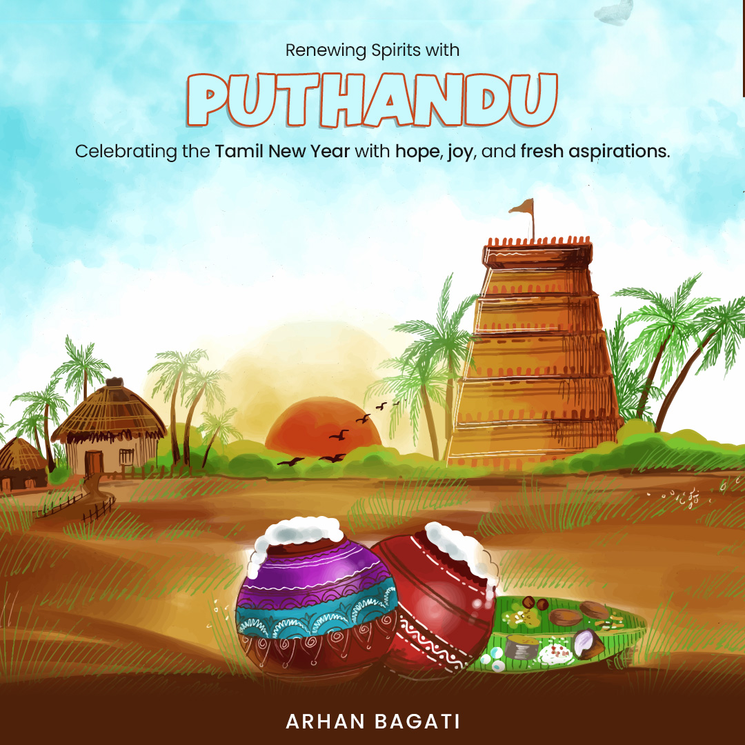 Puthandu Vazthukal! As the Tamil New Year dawns, let us embrace the fresh energy it brings. Wishing everyone a year rich with hope, prosperity, and cherished moments. May this Puthandu open doors to new dreams and achievements. 🌞🌴 #PuthanduVazthukal #TamilNewYear