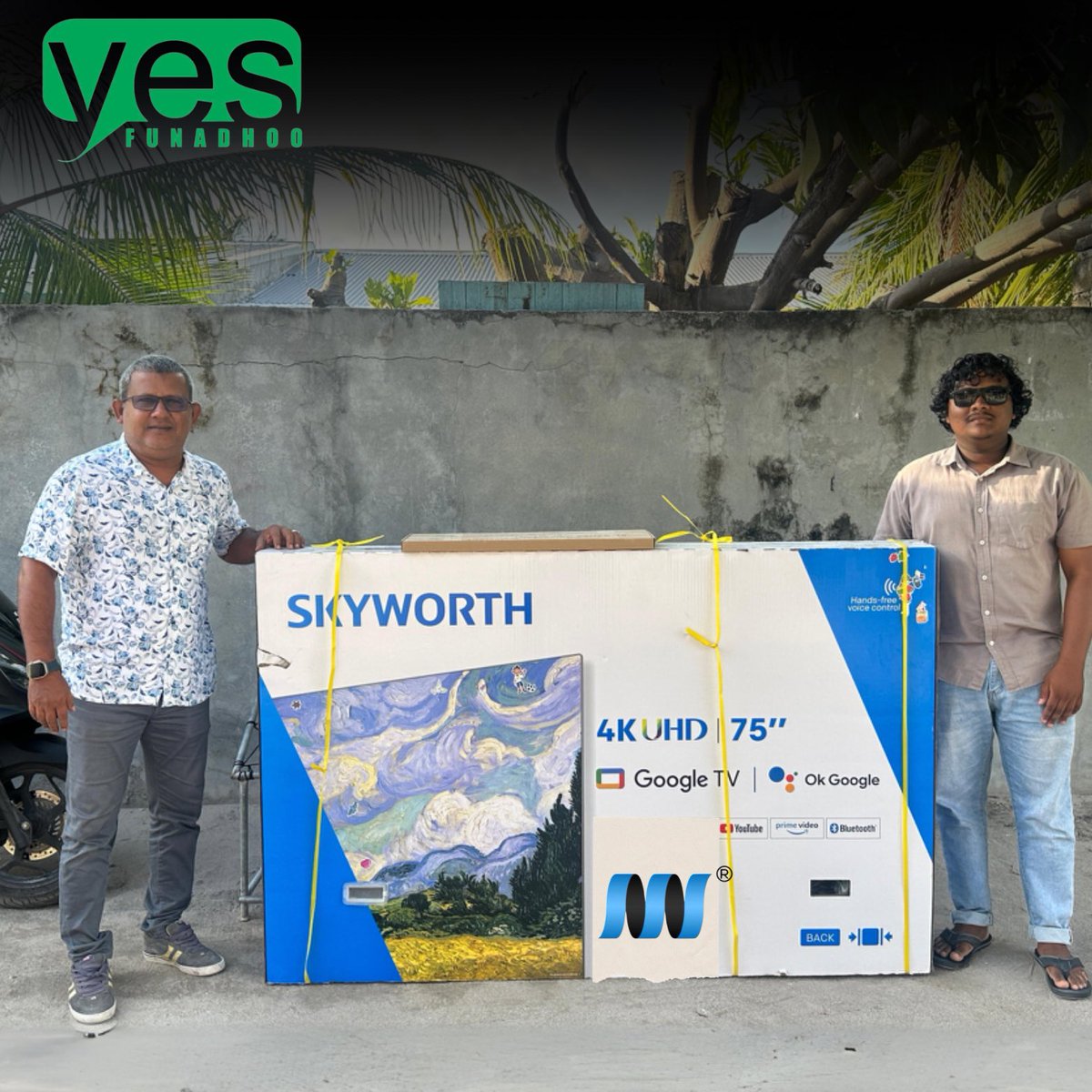 YESFunadhoo's tweet photo. We are deeply grateful for the generous donation of a TV to us. 
Thank you, @Logaby (Naeembe), for your kind support. We extend our sincere thanks to Three AN private limited for the generous contribution to our cause. https://t.co/LpYRNC6GAz