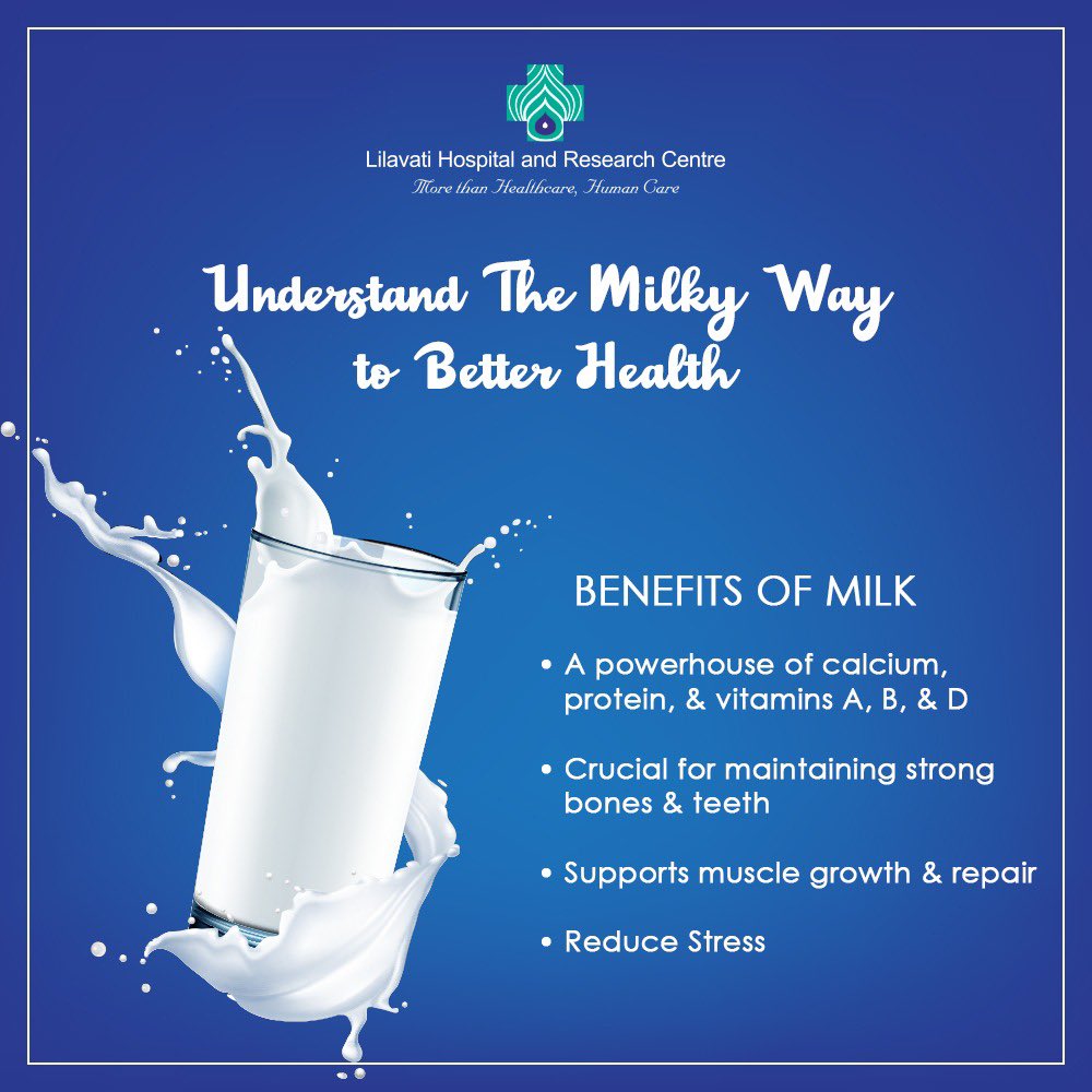 Nourish your body, strengthen your bones, and boost your well-being with Milk. Here's the Milky Way to Good Health with Lilavati Hospital! #LilavatiHospital #LilavatiHospitalBandra #TertiaryCareHospital #Mumbai #MilkForHealth #HealthyBones #WellnessJourney #NutritionTips