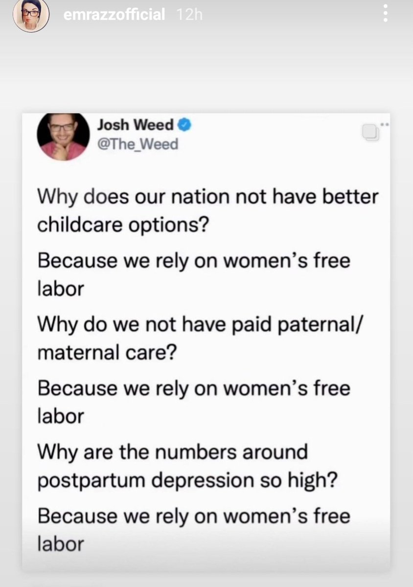 💯
Watching the women in my life my entire life, I've witnessed this constantly. And often downplayed by men. (repost <a href="/emrazz/">feminist next door</a>)