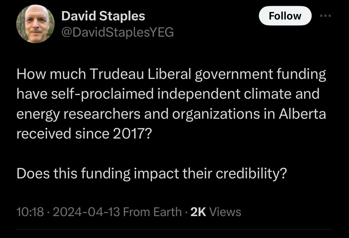 How much money does opinion columnist David Staples get from the Smith government to carry water for her and her policies? Is it unethical he’s not listed as a staffer? Would this under the table funding impact his credibility? Fun Game! #abpoli #ableg #cdnpoli