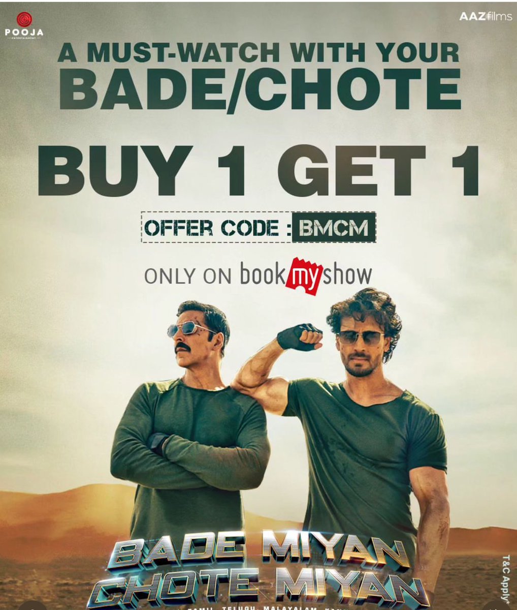 #BadeMiyanChoteMiyan now with BOGO #AkshayKumar #TigerShroff #PoojaEntertainment