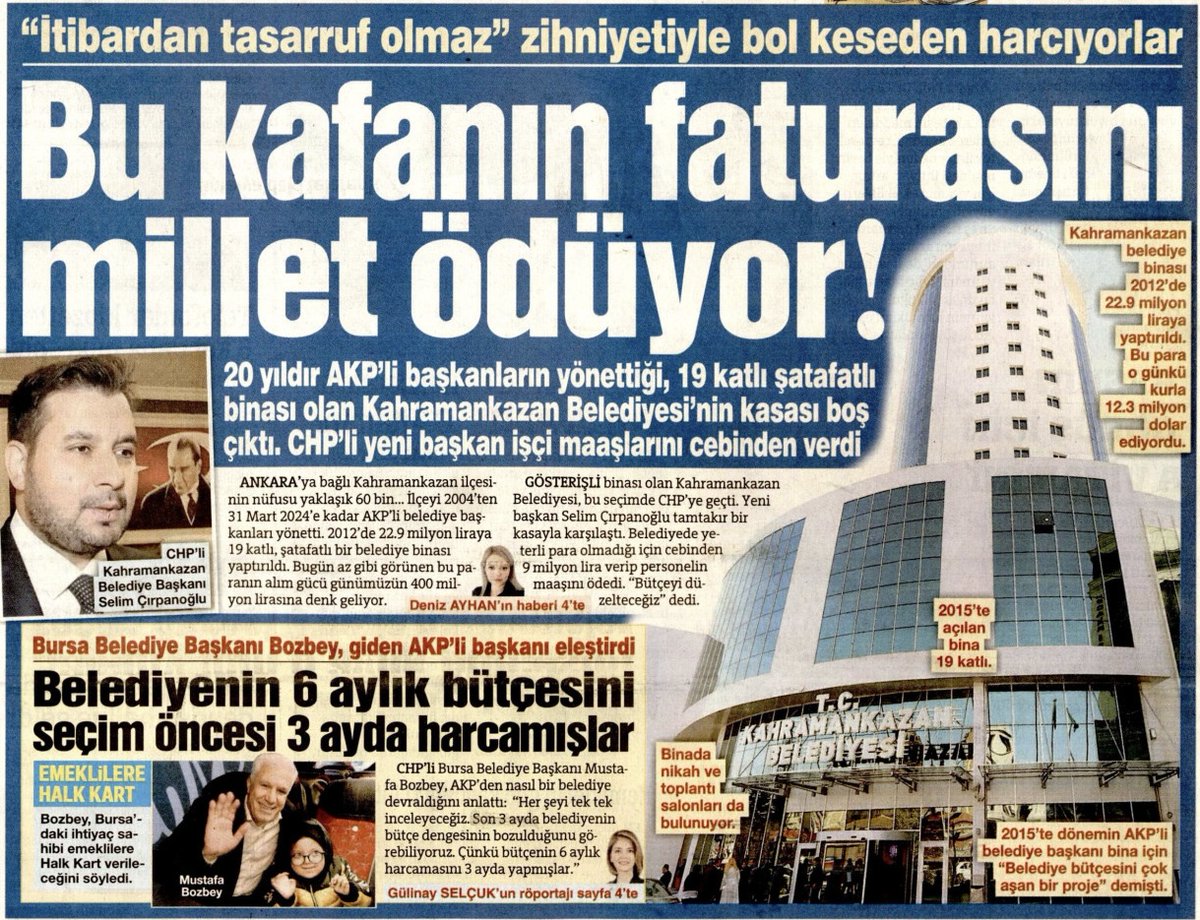 Her gün muhalif medyada seçimi kaybeden AKP ve MHP’li belediyelerin yolsuzluklarını, belediyenin kasasını soyup tamtakır bıraktıklarını okuyoruz. Hırsızlık meslekleri olmuş. Yanda medyada ise Antalya’daki teleferik faciasını nasıl CHP’li belediyeye yıkarız çabası. Yavuz hırsızlar