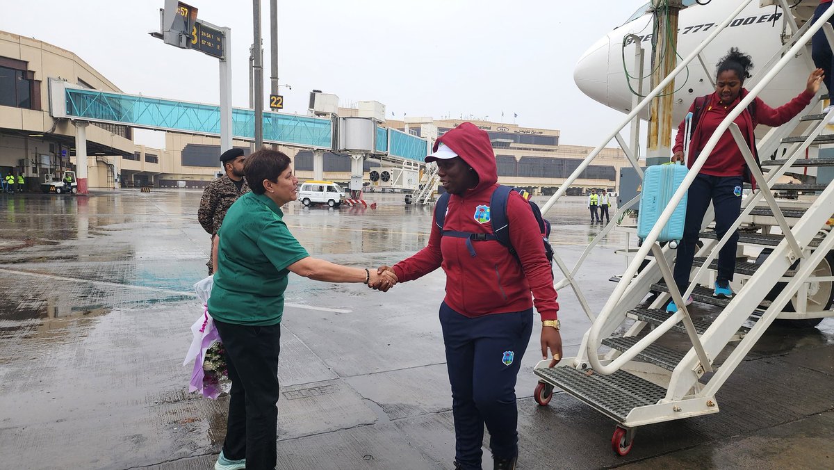West Indies women's team arrives in Karachi for the TransGroup Presents Jazz Pakistan vs West Indies T20I and ODI series 
#PakistanCricket