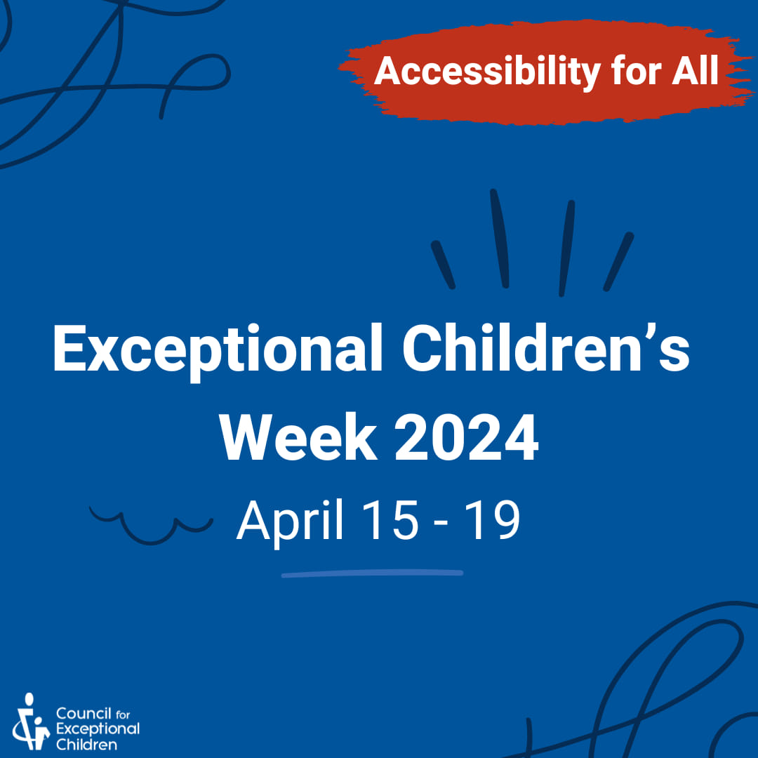 Are you ready to celebrate Exceptional Children's Week? The theme is 'Championing Tomorrow: Embracing Inclusive Technology for All Students.' Get excited for a week of acceptance & appreciation for every child's unique abilities. Stay tuned for ways to get involved!