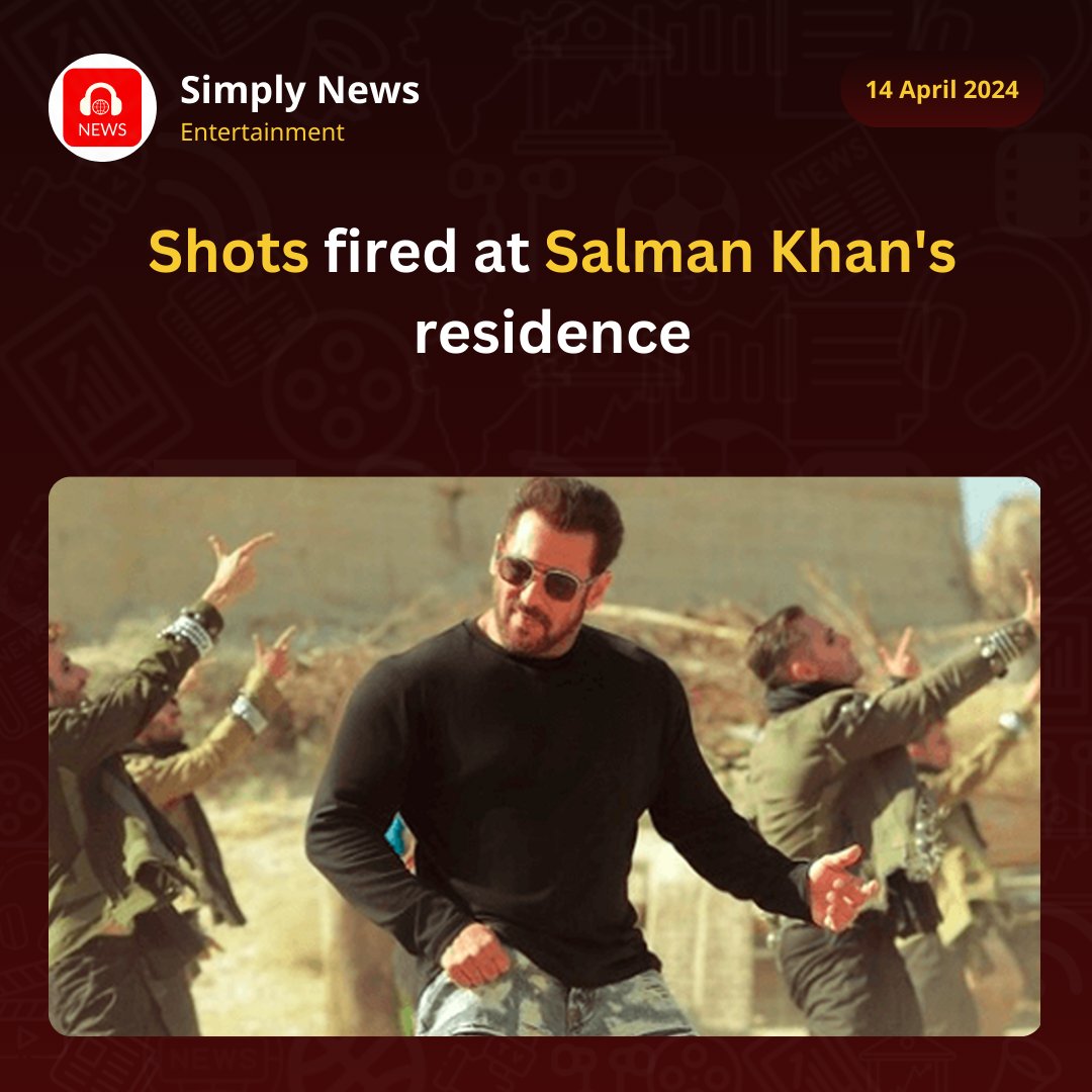 Unidentified assailants on a motorbike fired four shots outside Bollywood actor Salman Khan's Mumbai home, Galaxy Apartments. The incident occurred around 5 am in the Bandra district.

#SimplyHaiku #30SecondNews #SimplyNews #AudioNews #ShortNews #StayInformed #salmaankhan