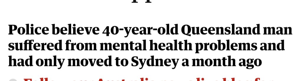 This is how you know it was a white guy. From here, he'll have the luxury of being an individual. No 'community' will be identified for retaliation, surveillance, interventions, stigmatisation, brutalisation etc. The story will fall off the news cycle, put away like a closed book