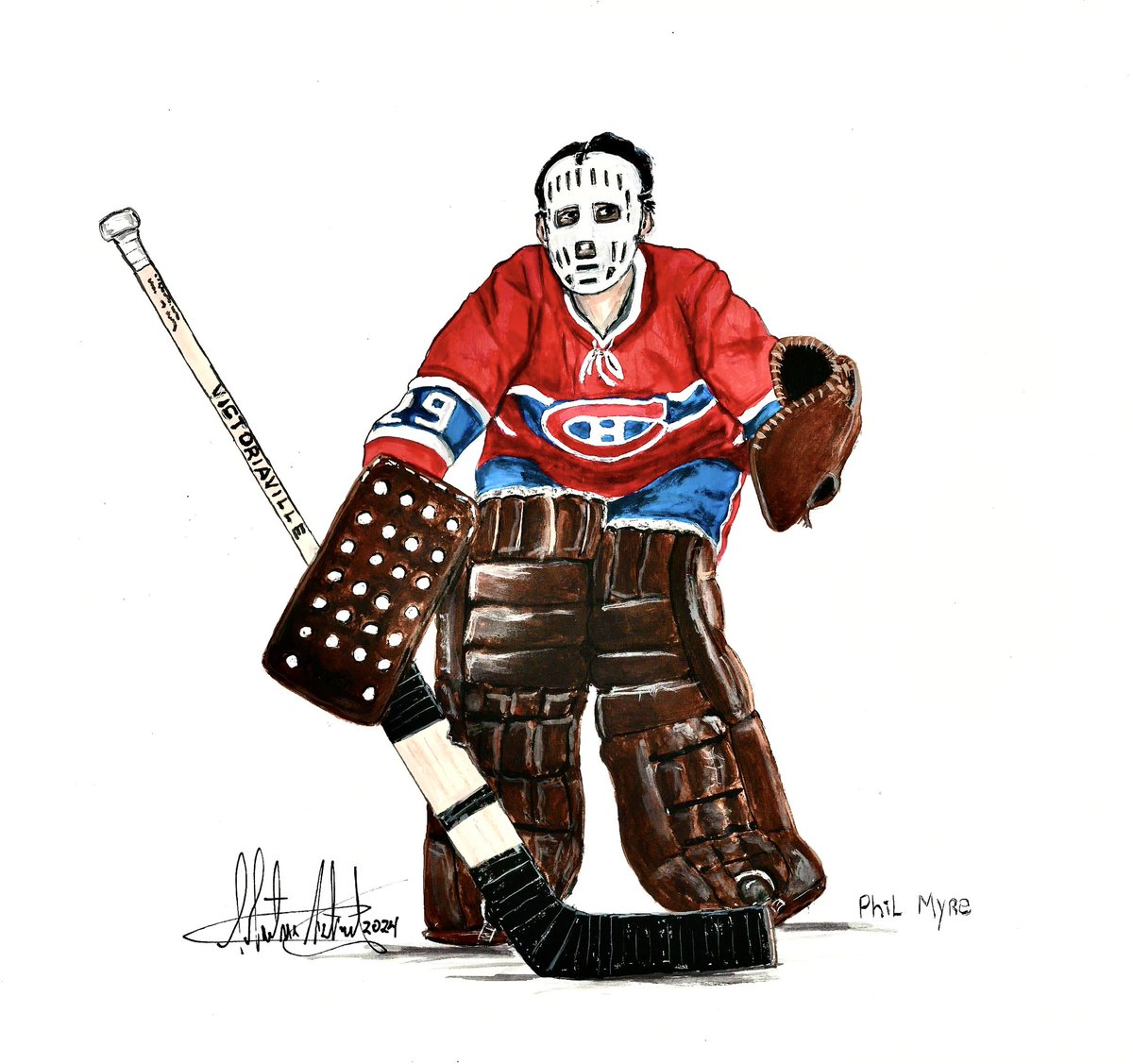 New painting! Old school! Phil Myre Montreal Canadiens 1969-70 ! Enjoy!