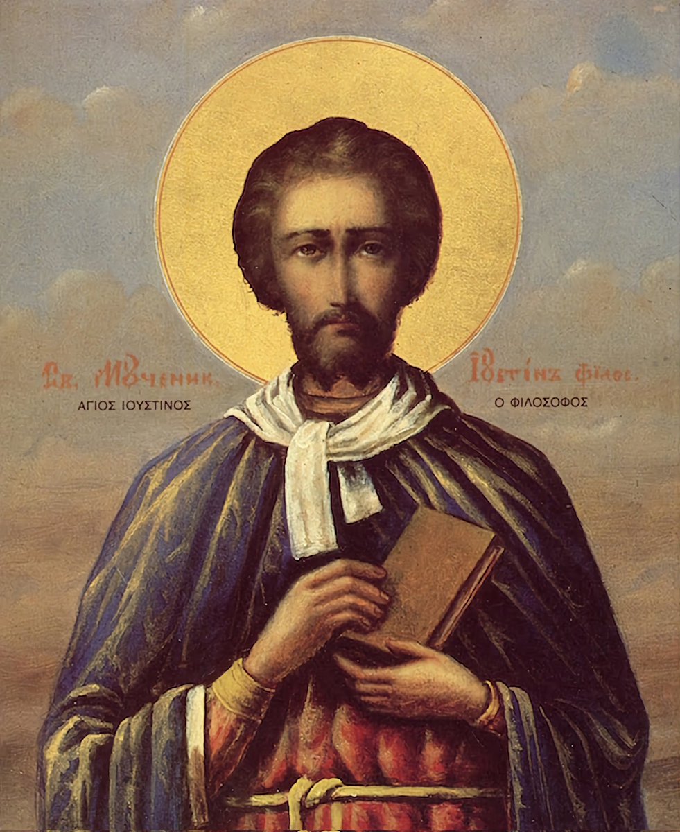St. Justin, Martyr (162) St. Justin was converted from pagan philosophy to Christianity. He became the most illustrious opponent of pagan philosophers, and opened in Rome the first school of Christian philosophy. He was scourged and beheaded under the Emperor Marcus Aurelius.