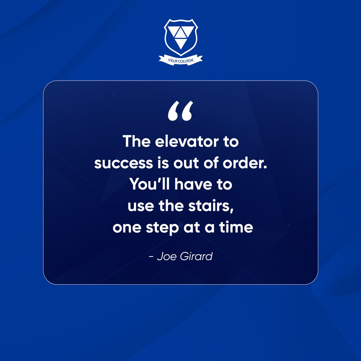 Rise to the challenge this week!

'The elevator to success is out of order. You’ll have to use the stairs, one step at a time.” —Joe Girard

#sundaypositivity #thinkpositive