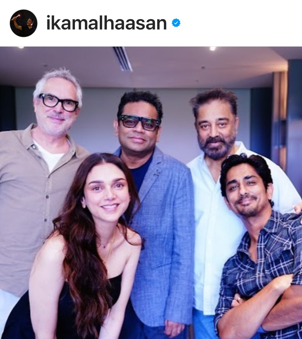 Renowned Hollywood director #AlfonsoCuaron in chennai with @ikamalhaasan! He spent time with KH who also organised a lunch with some of his friends - @arrahman #ManiRatnam #Siddharth @aditiraohydari 💥💥💥