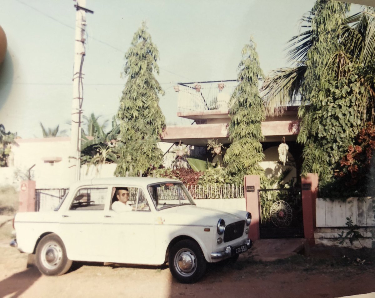 Passing through Hassan. Dad's first posting as a clerk at State Bank Of Mysore. 1965. 11 years before I was born. A monthly salary of Rs.125/- 
Today, as we pass by, driving the Merc.. fond memories of his happiness of buying his second hand Premier Padmini car back in 90s, make…