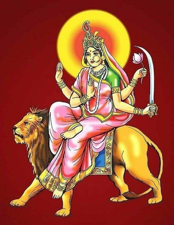 नवरात्र का छठा दिन- रोग, शोक एवं संताप से मुक्ति देने वाली भगवती नवदुर्गा के षष्ठ स्वरूप 'मां कात्यायनी माता' को नमन 🙏🏻