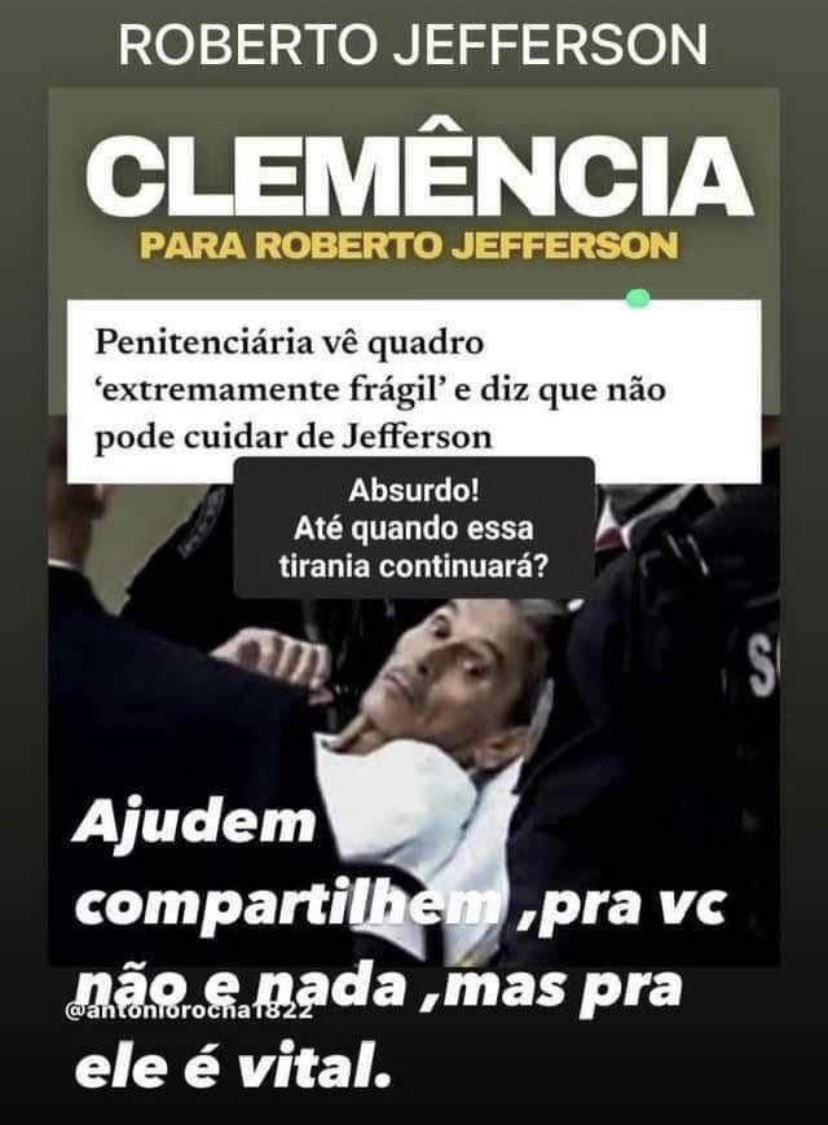 Os criminosos estão matando Roberto Jefferson, e os políticos brasileiros fingem demência.