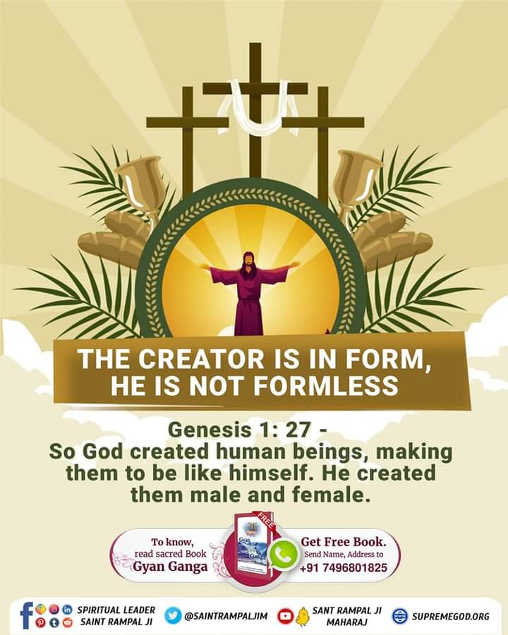 #GodMorningSunday 🏞🏞 THE CREATOR IS IN FORM, HE IS NOT FORMLESS GENESIS 1: 27 - So God created human beings, making them to be like himself. He created them male and female. To know more must read the previous book 'Gyan Ganga''👉📖📖